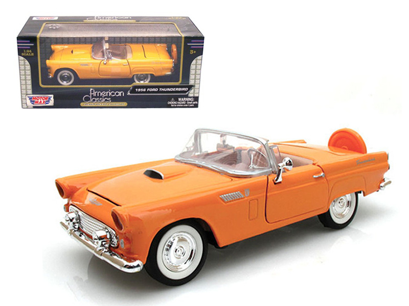 1956 Ford Thunderbird Orange 1/24 Diecast Car Model By Motormax
