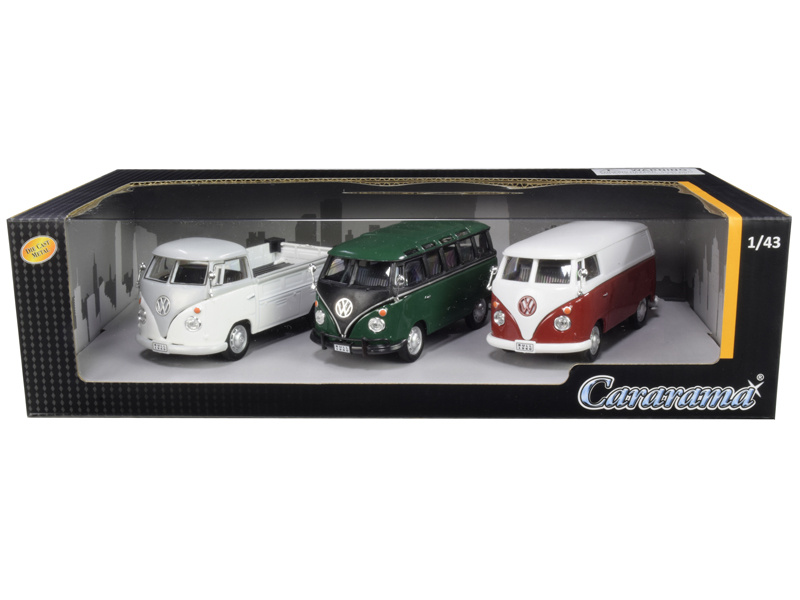 Volkswagen Buses 3 Piece Gift Set 1/43 Diecast Model Cars By Cararama