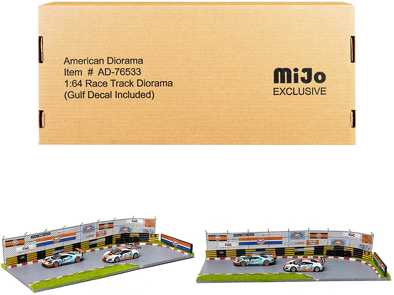 "Race Track Gulf Oil" Diorama With Decals For 1/64 Scale Models By American Diorama