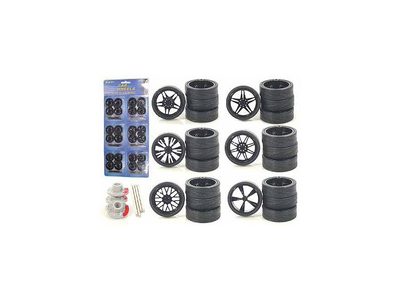 Wheels And Tires And Rims Multipack Set Of 24 Pieces For 1/24 Scale Model Cars And Trucks