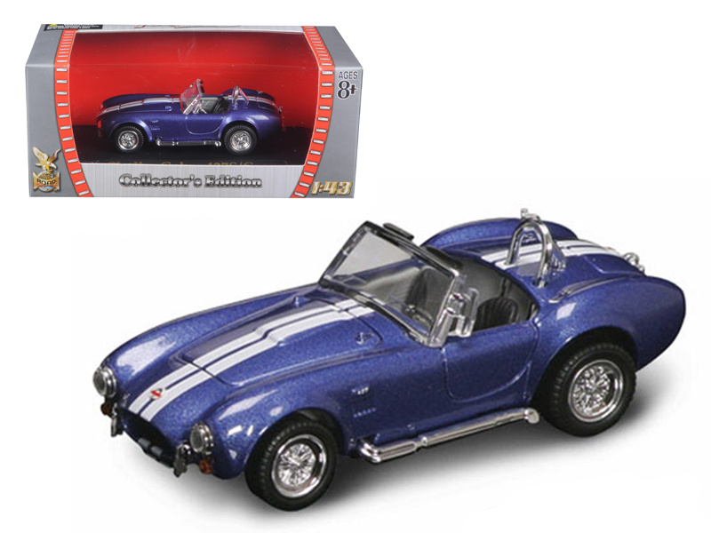 1964 Shelby Cobra 427 S/C Blue With White Stripes 1/43 Diecast Model Car By Road Signature