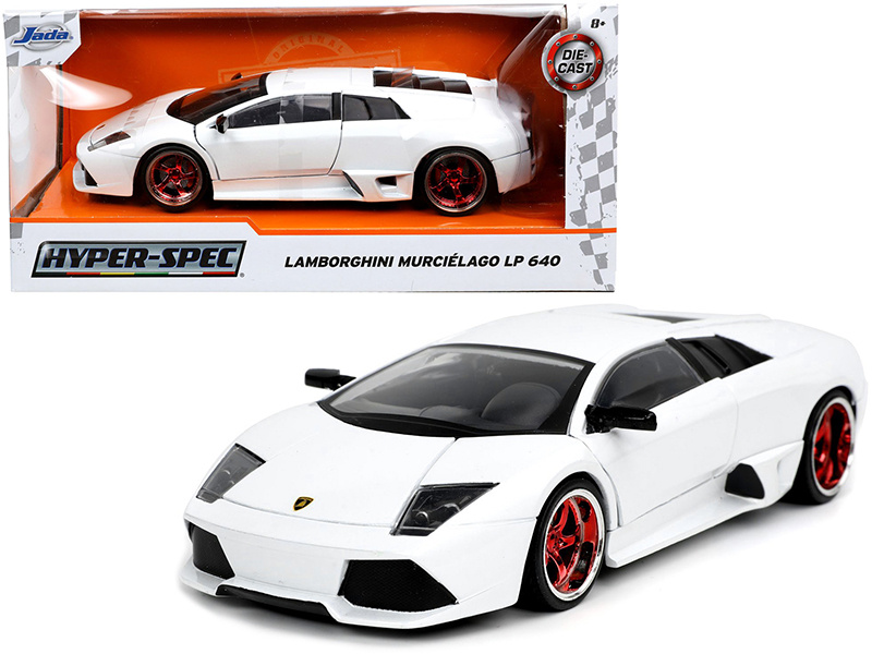 Lamborghini Murcielago Lp640 White "Hyper-Spec" 1/24 Diecast Model Car By Jada