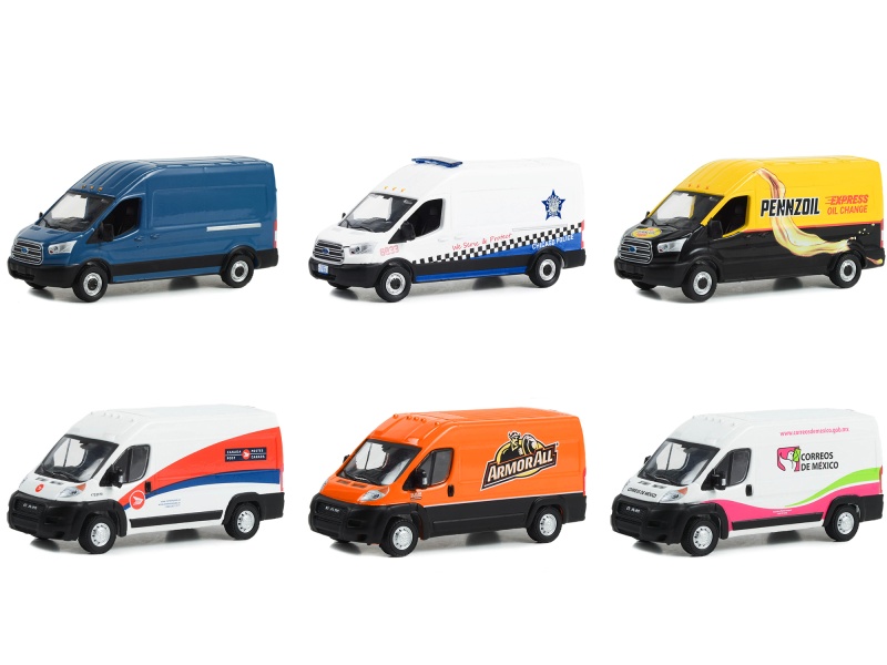 "Route Runners" Set Of 6 Vans Series 5 1/64 Diecast Model Cars By Greenlight