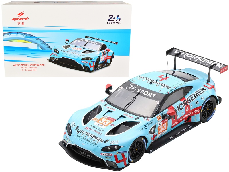 Aston Martin Vantage Amr #33 Ben Keating - Dylan Pereira - Felipe Fraga "Tf Sport" 2Nd Place Lmgte Am Class 24 Hours Of Le Mans (2021) 1/18 Model Car By Spark