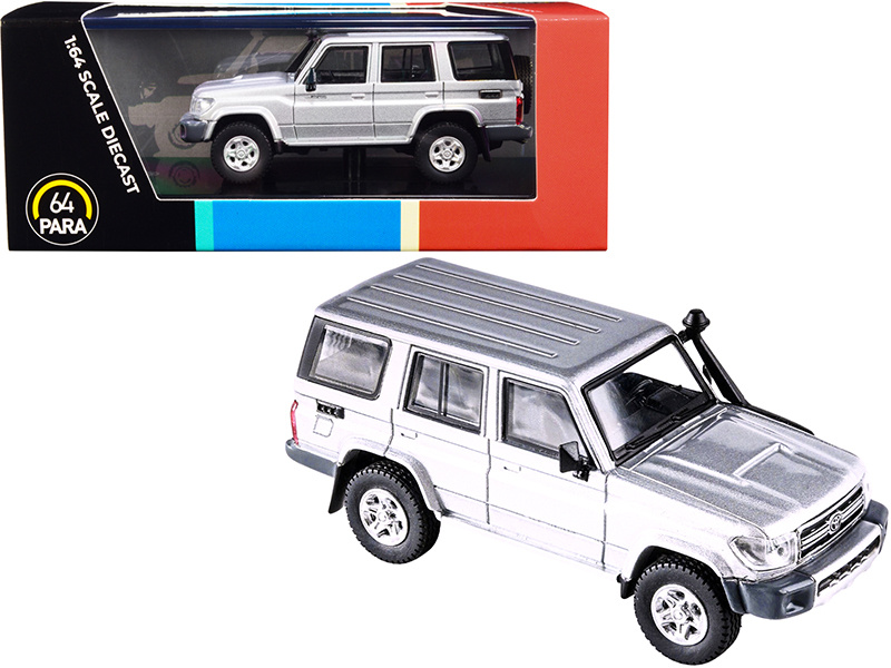 Toyota Land Cruiser 76 Silver Pearl 1/64 Diecast Model Car By Paragon