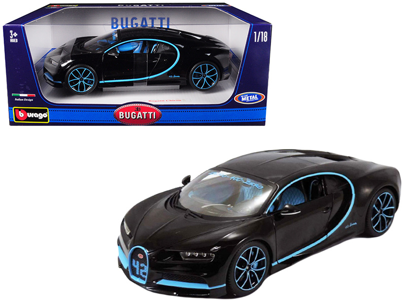 Bugatti Chiron 42 Black Limited Edition 1/18 Diecast Model Car By Bburago
