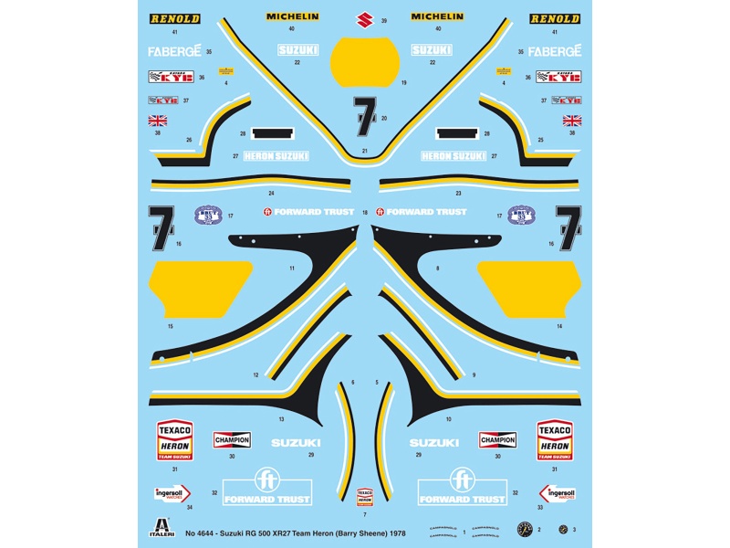 Skill 5 Model Kit Suzuki Rg 500 Xr27 Motorcycle #7 Barry Sheene 