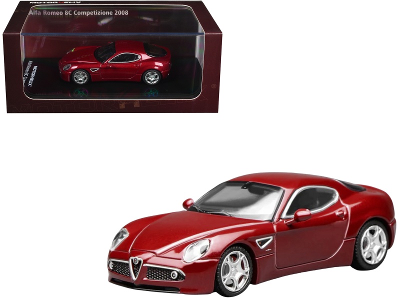 2008 Alfa Romeo 8C Competizione Competition Red Metallic 1/64 Diecast Model Car By Motorhelix