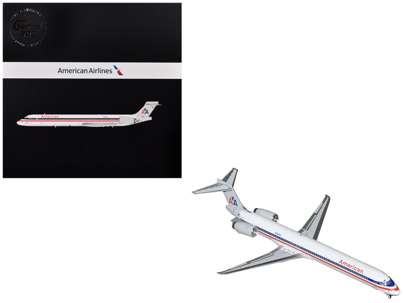 Mcdonnell Douglas Md-90 Commercial Aircraft "American Airlines" (N904ra) White With Red And Blue Stripes "Gemini 200" Series 1/200 Diecast Model Airplane By Geminijets
