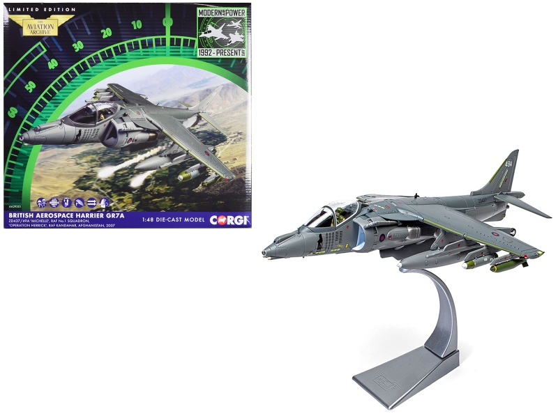 British Aerospace Harrier Gr7a Aircraft Diecast Model - Michelle RAF No.1 Squadron Operation Herrick RAF Kandahar Afghanistan 2007