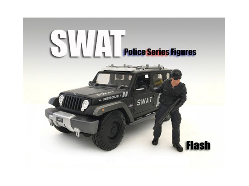 Swat Team Flash Figure For 1:18 Scale Models By American Diorama