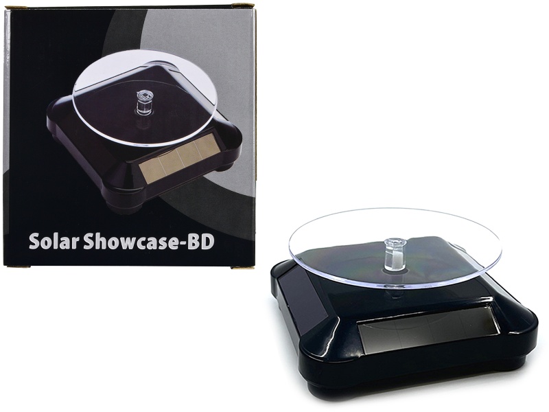 3.5″ Solar Rotating Display Stand With Black Base For 1/64 Scale Model Cars