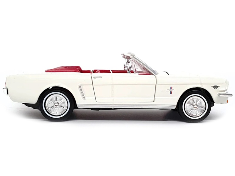 1964 1/2 Ford Mustang Convertible White With Red Interior James Bond 007 "Goldfinger" (1964) Movie "James Bond Collection" Series 1/24 Diecast Model Car By Motormax