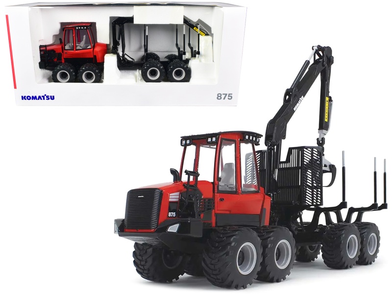 Komatsu 875.1 Forwarder Red And Black 1/32 Diecast Model By First Gear