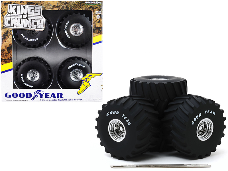 66Inch Monster Truck "Goodyear" Wheels And Tires 6 Piece Set "Kings Of