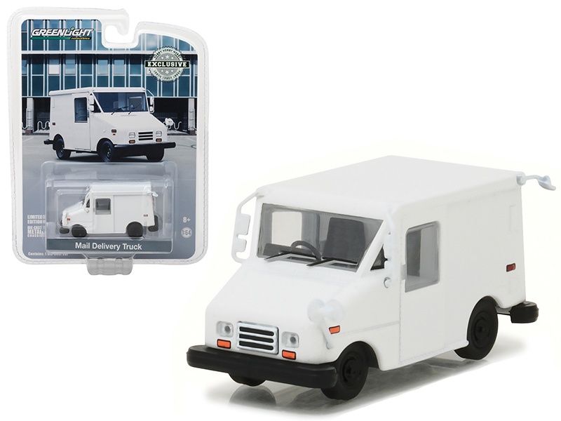 Llv Long Life Mail Delivery Truck Plain White "Hobby Exclusive" 1/64 Diecast Model Car By Greenlight
