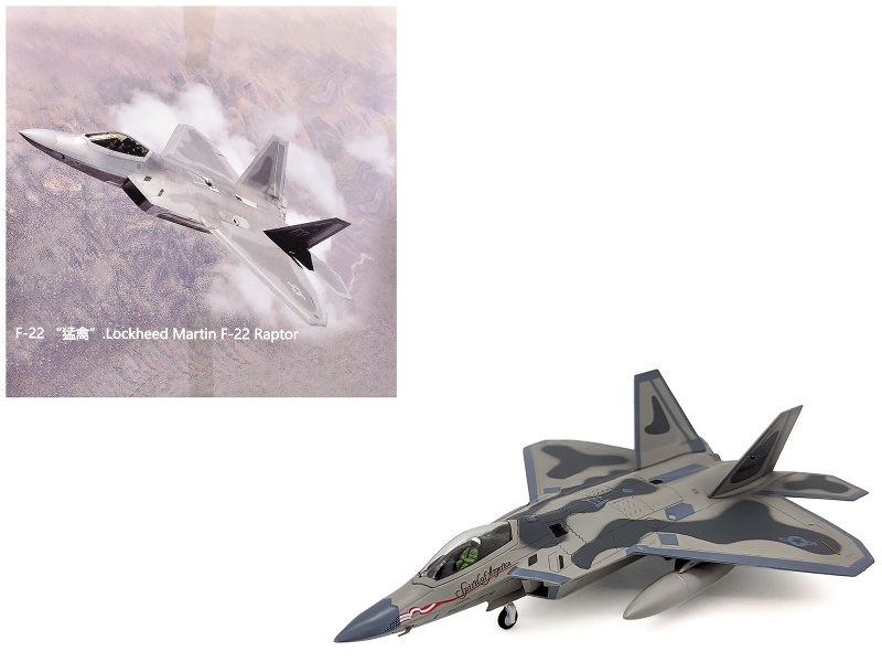 Lockheed Martin F-22A Raptor Aircraft "Spirit Of America 412Th Test Wing Edwards Air Force Base" (1997) United States Air Force 1/100 Diecast Model Airplane