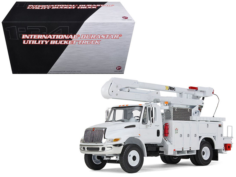 International Durastar Utility Bucket Truck "Altec" White 1/34 Diecast Model By First Gear