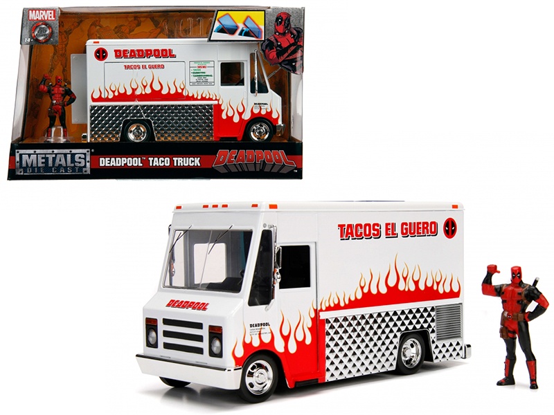 Deadpool Taco Truck With Deadpool Diecast Figurine "Marvel" Series 1/24 Diecast Model By Jada