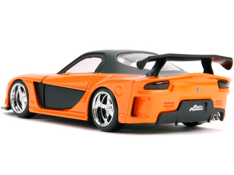 Han's Mazda Rx-7 Rhd (Right Hand Drive) Orange Metallic And Black "Fast & Furious" Movie 1/32 Diecast Model Car By Jada