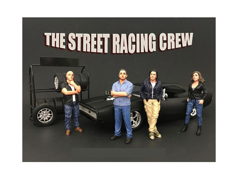 The Street Racing Crew 4 Piece Figurine Set For 1/24 Scale Models By American Diorama