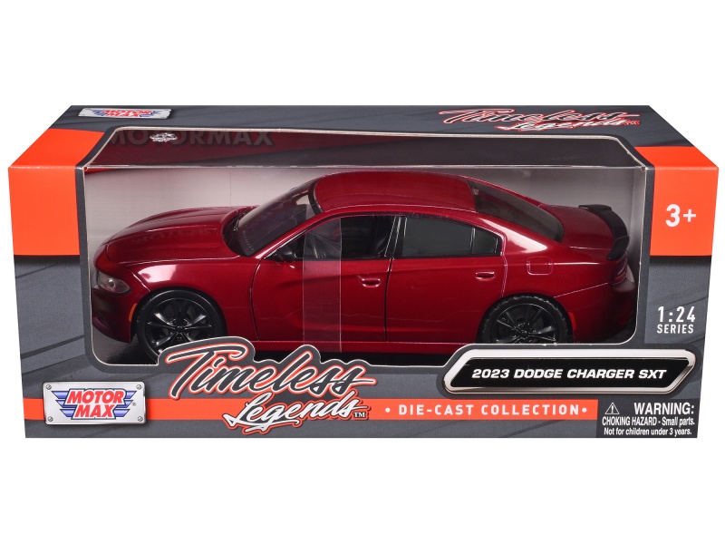 2023 Dodge Charger SXT Red Metallic Timeless Legends 1/24 Diecast Model Car