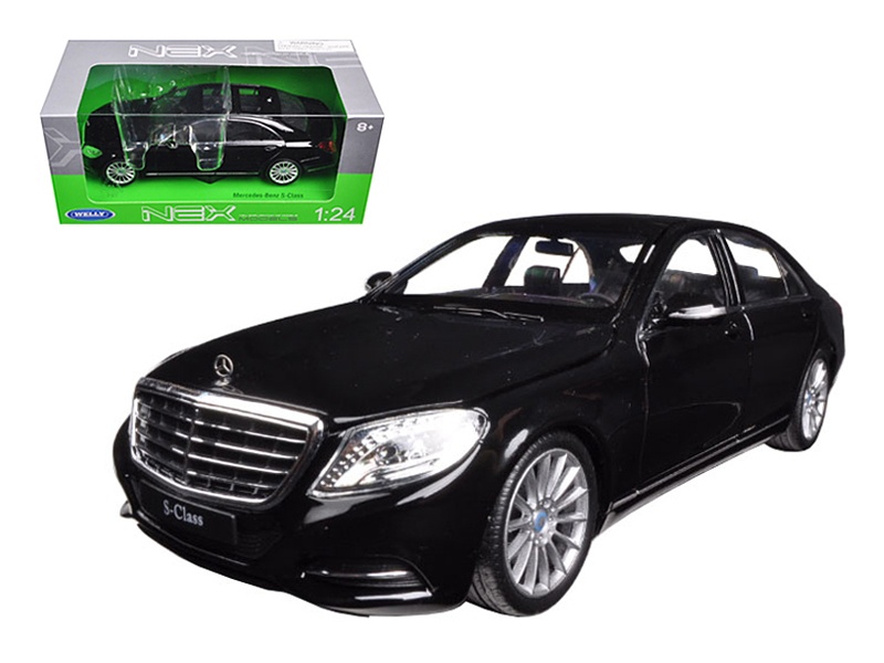 Mercedes Benz S Class With Sunroof Black "Nex Models" 1/24 Diecast Model Car By Welly