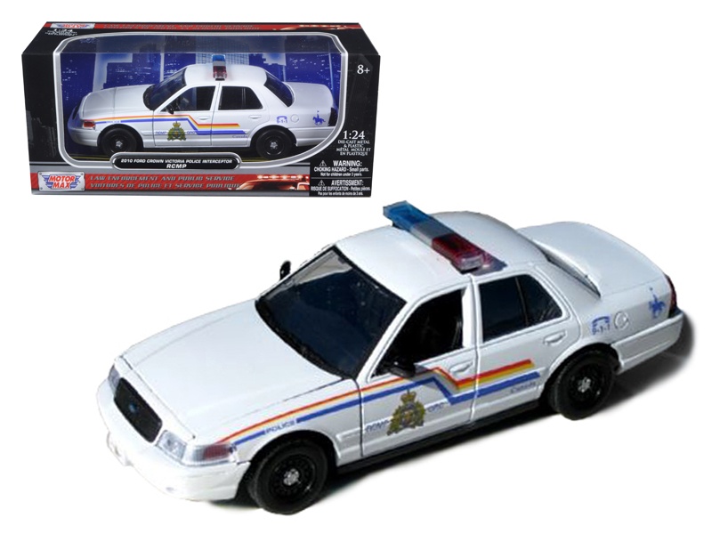 2010 Ford Crown Victoria "Royal Canadian Police" White 1/24 Diecast Model Car By Motormax