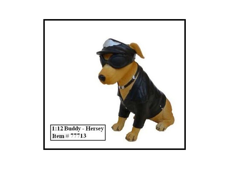 Biker's Dog "Buddy Hersey" Figure For 1:12 Models By American Diorama