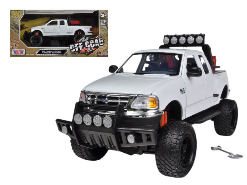 2001 Ford F-150 Xlt Flareside Supercab Off-Road Pickup Truck White 1/24 Diecast Model Car By Motormax