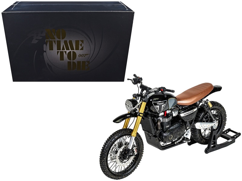 Triumph Scrambler 1200 Xe Motorcycle Black (Dirty Version) James Bond 007 "No Time To Die" (2021) Movie Diecast Model Car By Corgi