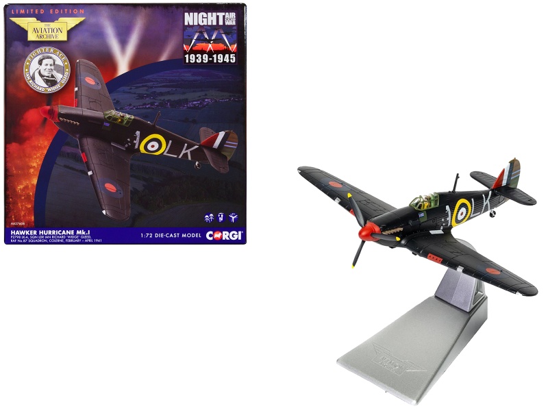 Hawker Hurricane Mk.I Fighter Aircraft 'Sqn Ldr. Ian Richard Widge Gleed No.87 Sqn Colerne' (1941) British Royal Air Force 'The Aviation Archive' Series 1/72 Diecast Model by Corgi