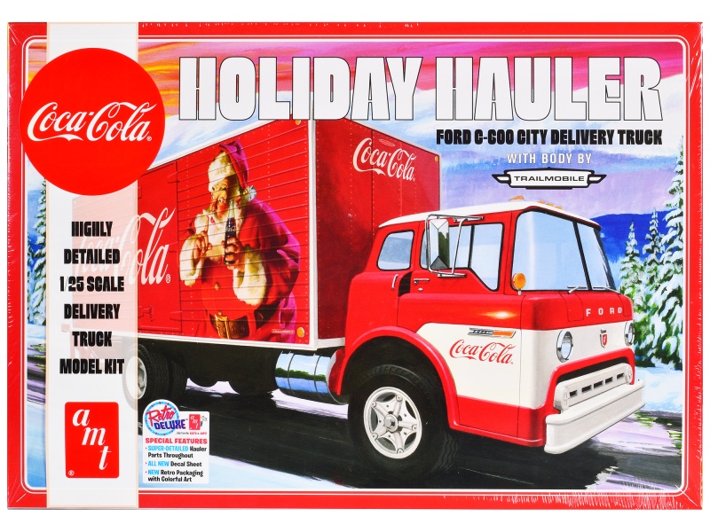 Skill 3 Model Kit Ford C-600 City Delivery Truck "Holiday Hauler - Coca-Cola" 1/25 Scale Model By Amt