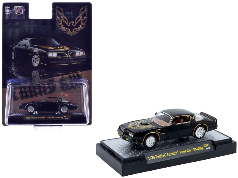 1978 Pontiac Firebird Trans Am Black With Hood Graphics Limited Edition To 12650 Pieces Worldwide 1/64 Diecast Model Car By M2 Machines