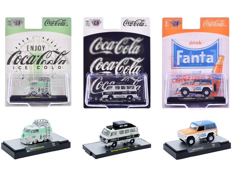 "Sodas" Set Of 3 Pieces Release 64 Limited Edition To 5400 Pieces Worldwide 1/64 Diecast Model Cars By M2 Machines