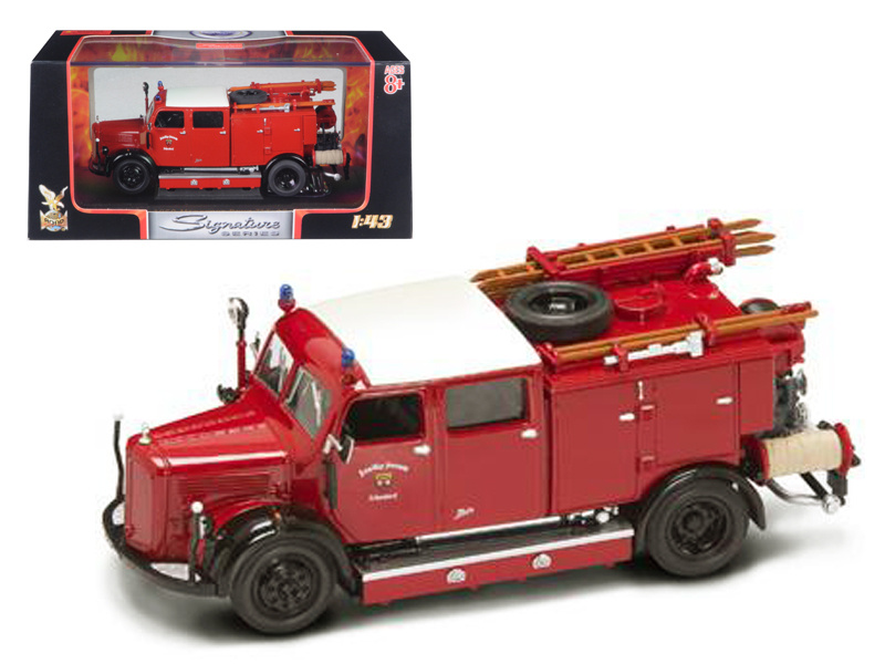 1950 Mercedes Benz Tlf-15 Fire Engine Red 1/43 Diecast Model By Road Signature
