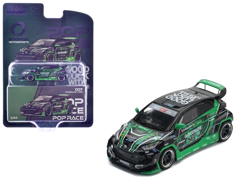 Pandem Gr Yaris Rhd (Right Hand Drive) "Goodride Motorsports" Green And Black With Graphics "Enigma Exclusive Edition" 1/64 Diecast Model Car By Pop Race