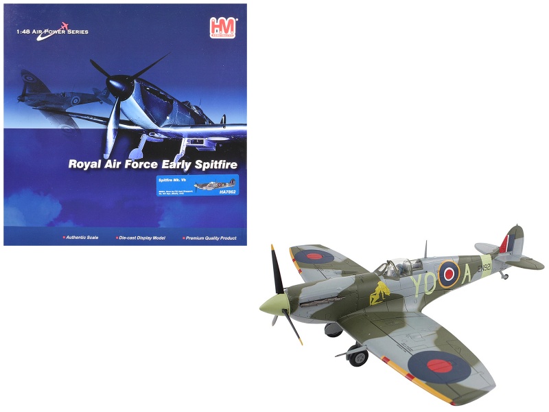 Supermarine Spitfire Mk Vb Fighter Aircraft "En921 Flying Officer Jack Sheppard No. 401 Squadron" (1943) Royal Canadian Air Force "Air Power Series" 1/48 Diecast Model By Hobby Master