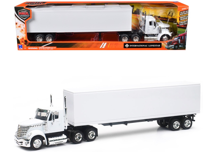 International Lonestar Truck With Dry Goods Trailer White "Long Haul Truckers" Series 1/43 Diecast Model By New Ray