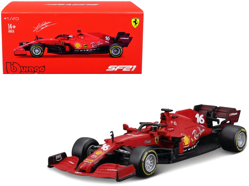Ferrari Sf21 #16 Charles Leclerc Formula One F1 World Championship (2021) "Formula Racing" Series 1/43 Diecast Model Car By Bburago