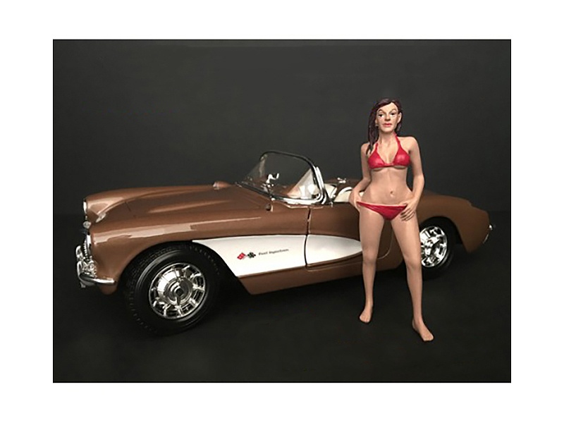 October Bikini Calendar Girl Figurine For 1/18 Scale Models By American Diorama