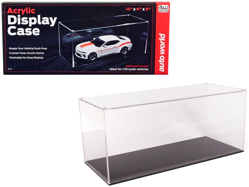 Acrylic Collectible Display Show Case For 1/18 Scale Model Cars By Auto World