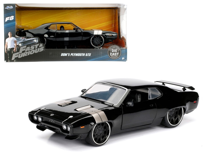 Dom's Plymouth Gtx Fast & Furious F8 "The Fate Of The Furious" Movie 1/24 Diecast Model Car By Jada