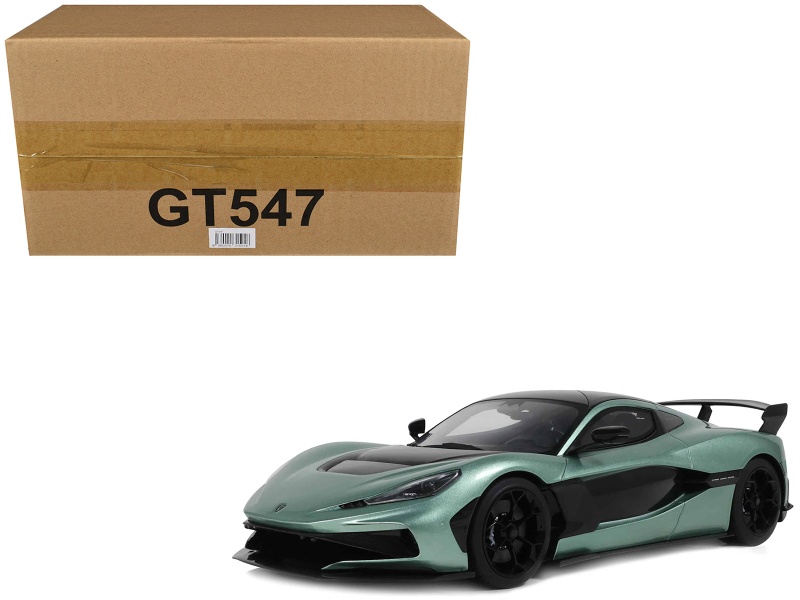 2024 Rimac Nevera R Green Metallic With Black Top 1/18 Model Car
