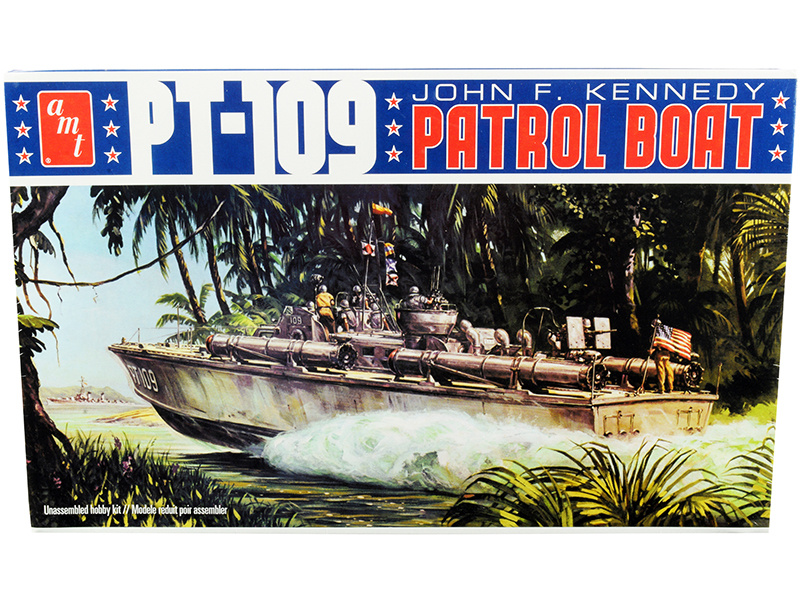 Skill 2 Model Kit Pt-109 John F. Kennedy World War Ii Patrol Boat 1/64 Scale Model By Amt