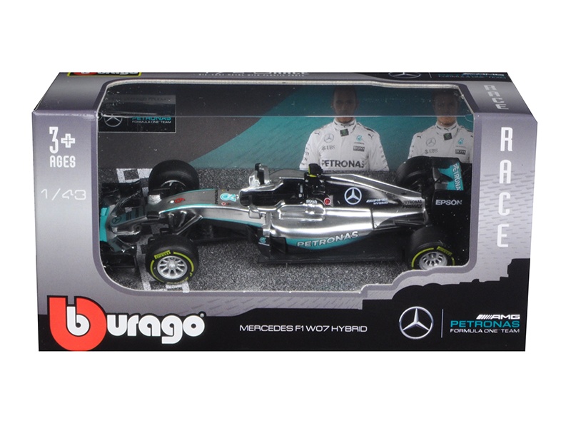 Mercedes Amg Petronas F1 W07 #6 Hybrid Nico Rosberg F1 Formula 1 Car 1/43 Diecast Model Car By Bburago