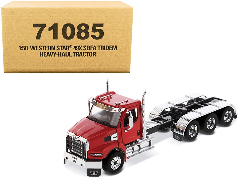 Western Star 49X Sbfa Tridem Day Cab Heavy-Haul Truck Tractor Viper Red "Transport Series" 1/50 Diecast Model By Diecast Masters