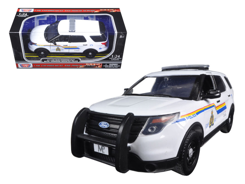 2015 Ford Police Interceptor Utility With Light Bar "Rcmp Royal Canadian Mounted Police" White 1/24 Diecast Model Car By Motormax
