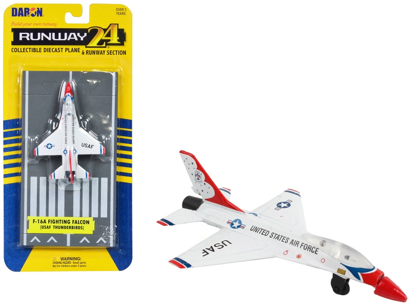 General Dynamics F-16 Fighting Falcon Fighter Aircraft White 'United States Air Force Thunderbirds' Diecast Model Airplane by Runway24