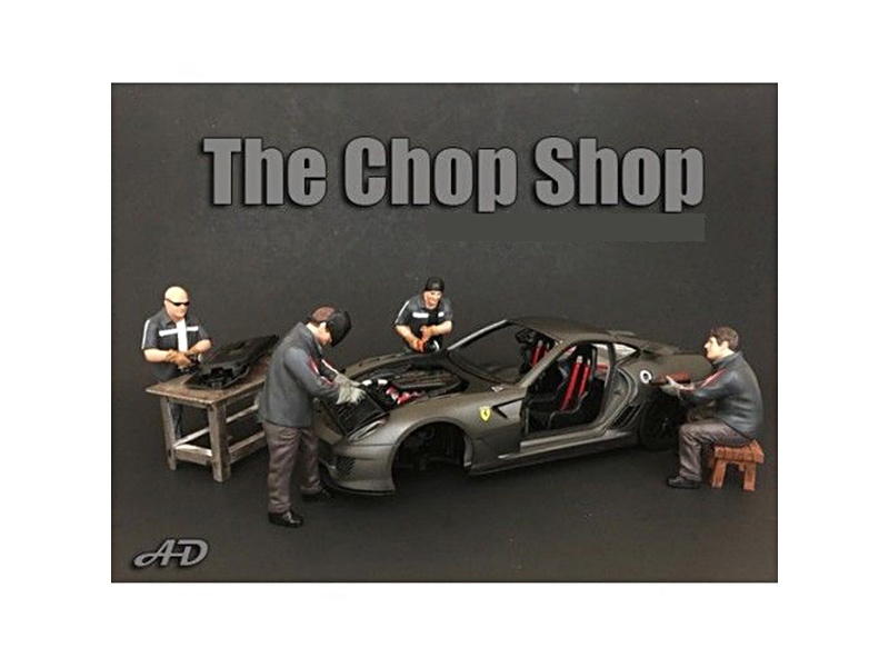 "Chop Shop" 4 Piece Figurine Set For 1/18 Scale Models By American Diorama